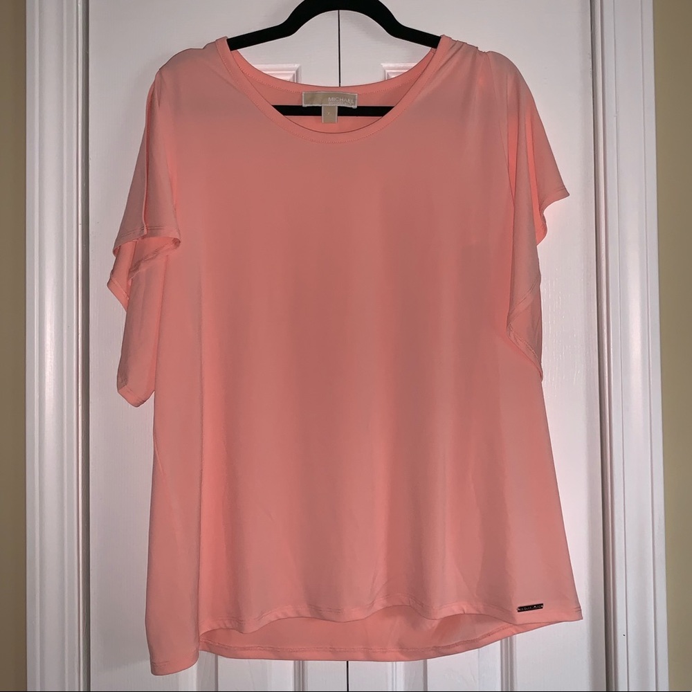 Coral Aplit Sleeve Top by Michael Kors XL